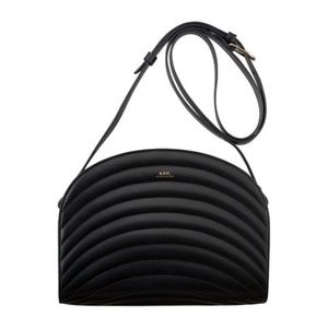A.P.C Quilted Demi-Lune Bag, Black